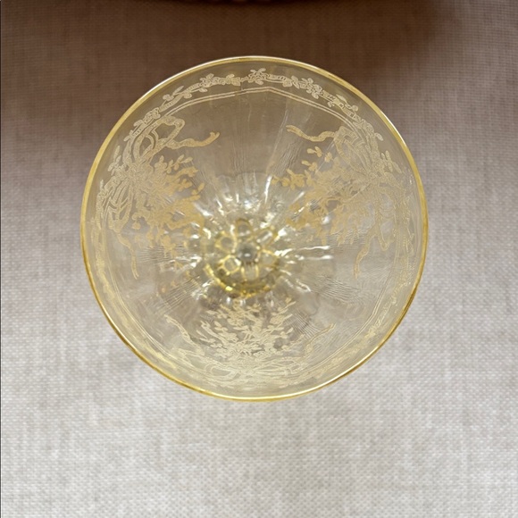 Fostoria June Topaz (Yellow) 2 Crystal Water Glasses Rare Find From 1930’s - Picture 8 of 11